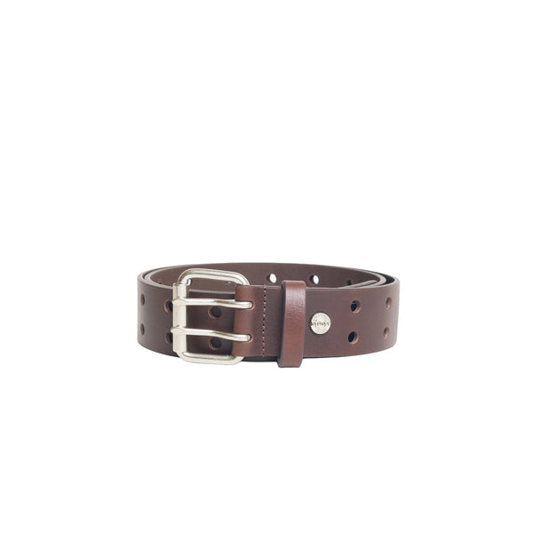 STUSSY - Leather Punch Out Belt - (Brown)