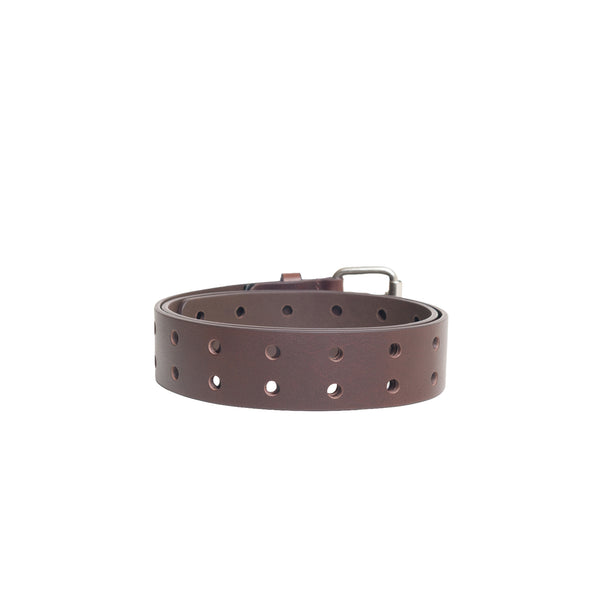 STUSSY - Leather Punch Out Belt - (Brown)