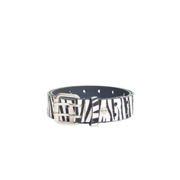 STUSSY - Leather Punch Out Belt - (Hairy Zebra Pattern)