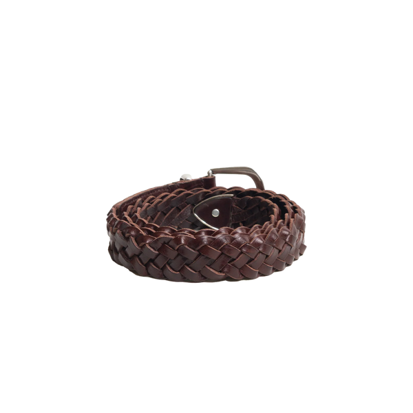 STUSSY - Leather Braided Belt - (Brown)