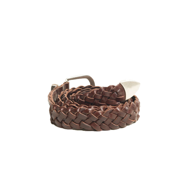 STUSSY - Leather Braided Belt - (Brown)