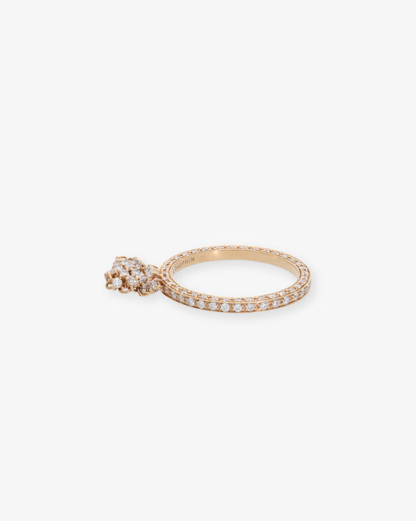 DAUPHIN - Fluid Captured Diamond Ring - (Rose Gold)