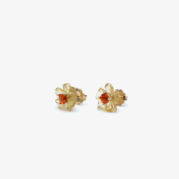 SOPHIE JOANNE - Hibi Flower Ear Studs Pair - (Yg)