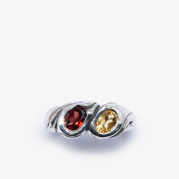 FREDERICK GROVE - Twin Ring Garnet & Citrine - (Multi)