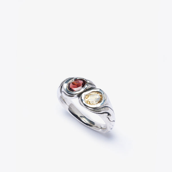 FREDERICK GROVE - Twin Ring Garnet & Citrine - (Multi)