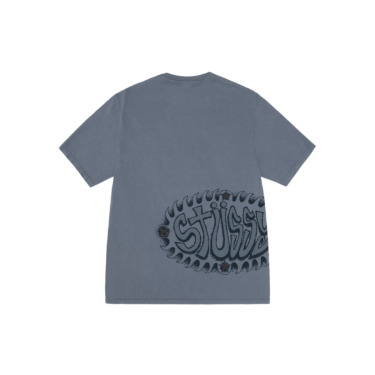 STUSSY: Wave Oval Pig. Dyed Tee (Navy) | DSMG E-SHOP