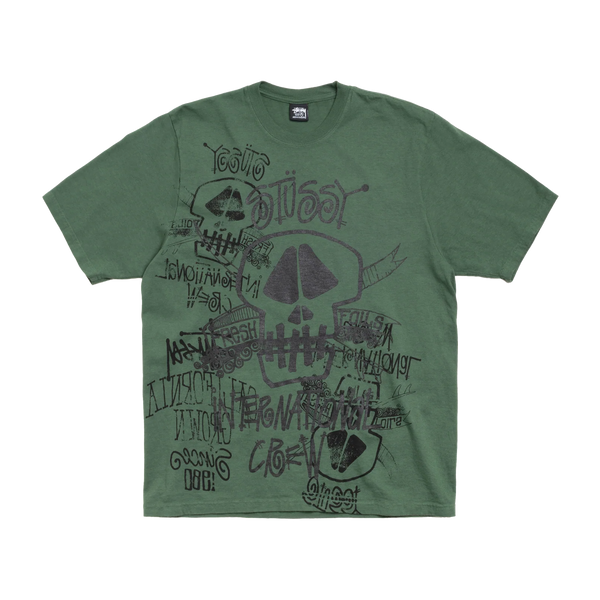 STUSSY - Skulls Tee Pigment Dyed - (Pine)