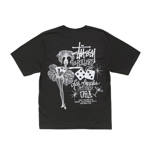 STUSSY - High Rollers Pig. Dyed Tee - (Fade Black)