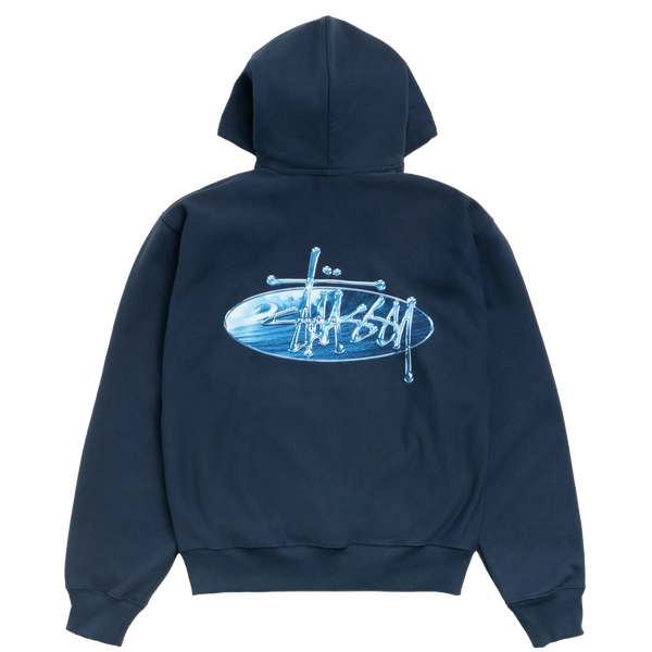 STUSSY - Wave Oval Hood - (Navy)