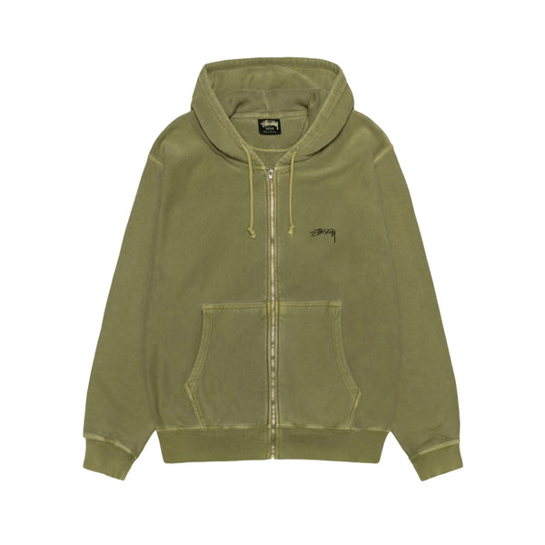 STUSSY - Smooth Stock Pig Dyed Zip Hood - (Oliv)