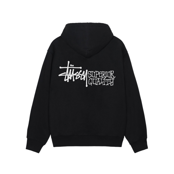 STUSSY - Superior Quality Zip Hood - (Blac)