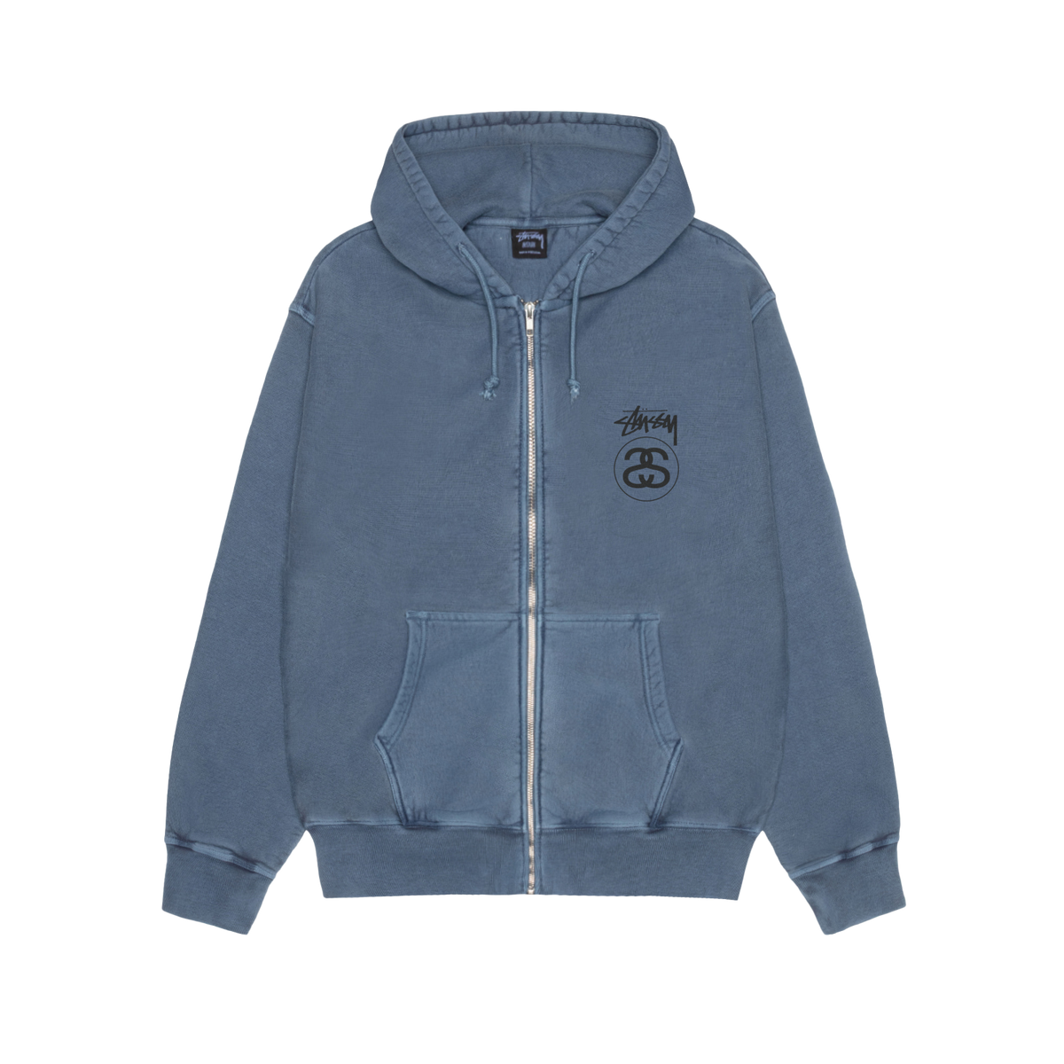 90s OLD STUSSY 紺タグ ウール ハーフコート ストックロゴ STUSSY: Stock Link Pig. Dyed Zip Hood (Navy) | DSMG E-SHOP