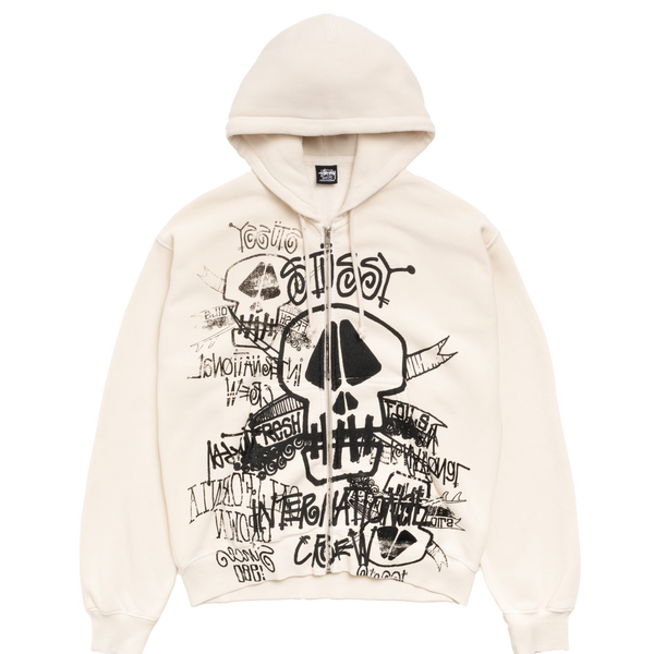 STUSSY - Skulls Zip Hoodie - (Bone)
