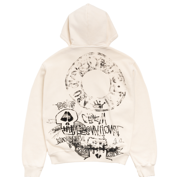 STUSSY - Skulls Zip Hoodie - (Bone)