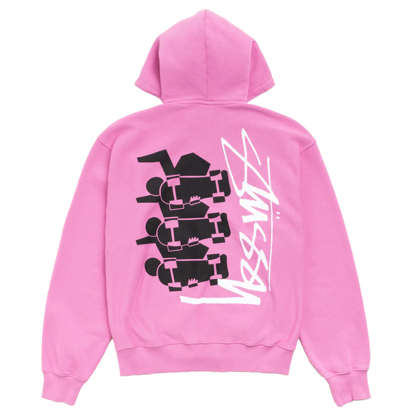 STUSSY - Skate Stack Gar. Dyed Zip Hood - (Pink)