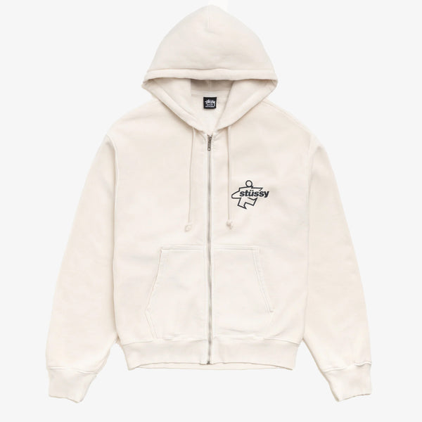 STUSSY - Surf Size Gar. Dyed Zip Hood - (Bone)