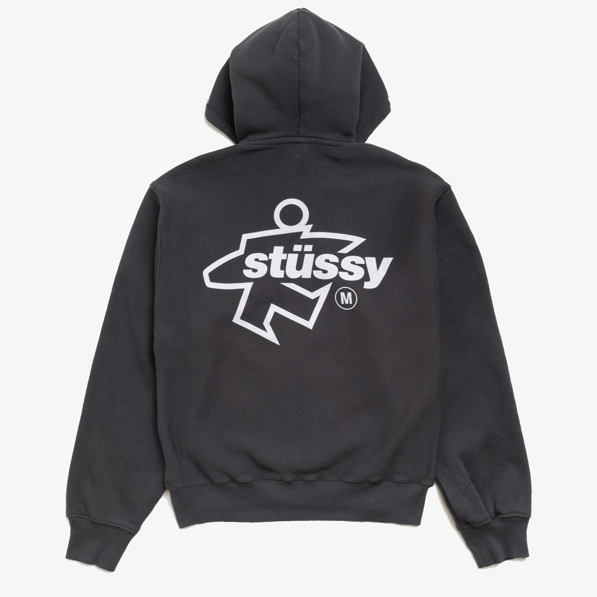 STUSSY: Surf Size Gar. Dyed Zip Hood (Faded Black) | DSMG E-SHOP