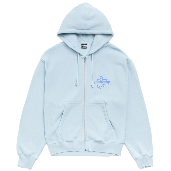STUSSY - Surf Size Gar. Dyed Zip Hood - (Skyblue)