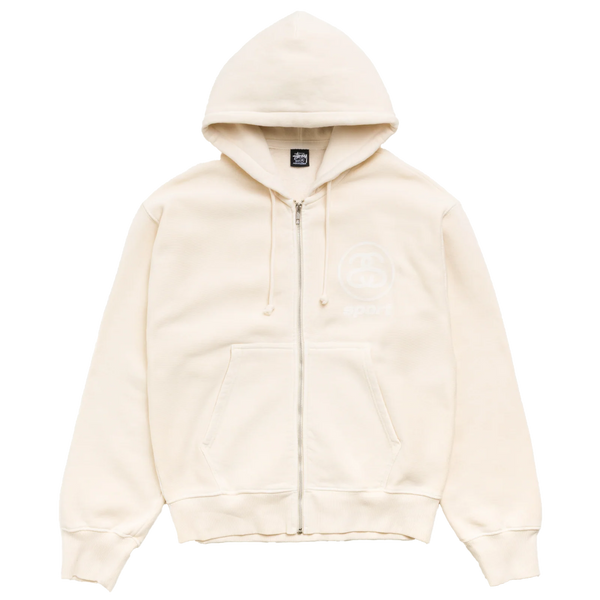 STUSSY - Link Sport Gar. Dyed Zip Hoodie - (Bone)