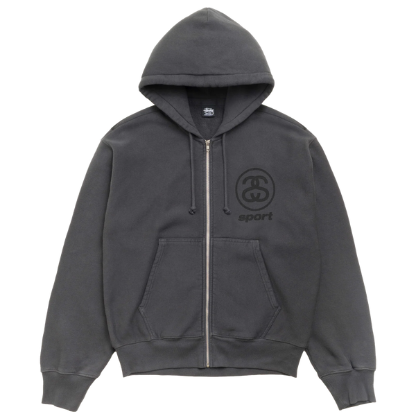 STUSSY - Link Sport Gar. Dyed Zip Hoodie - (Fade Black)