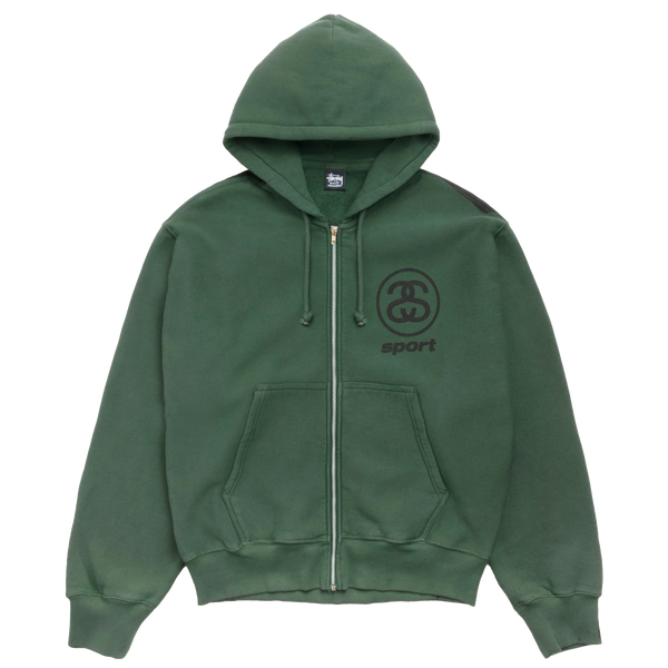 STUSSY - Link Sport Gar. Dyed Zip Hoodie - (Pine)