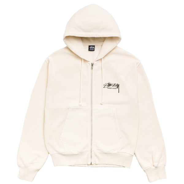 STUSSY - Beach Roots Gar. Dyed Zip Hood - (Bone)