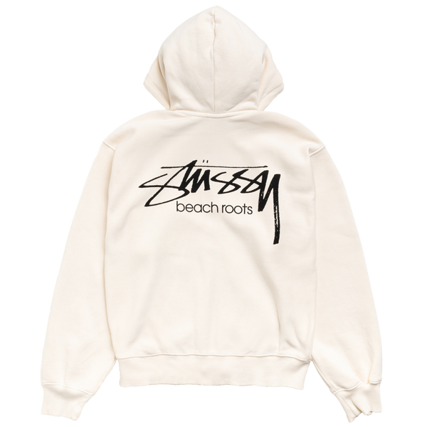STUSSY - Beach Roots Gar. Dyed Zip Hood - (Bone)
