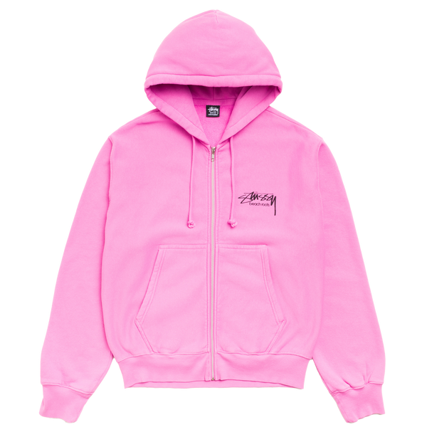 STUSSY - Beach Roots Gar. Dyed Zip Hood - (Pink)