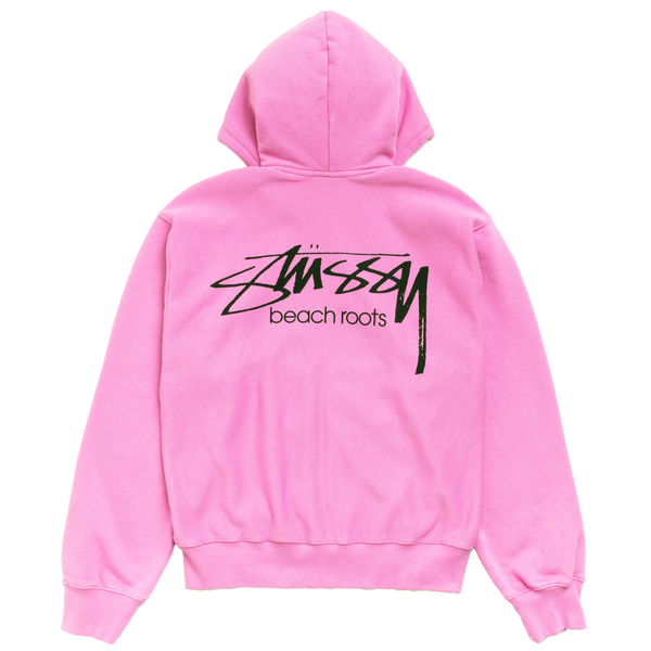 STUSSY - Beach Roots Gar. Dyed Zip Hood - (Pink)