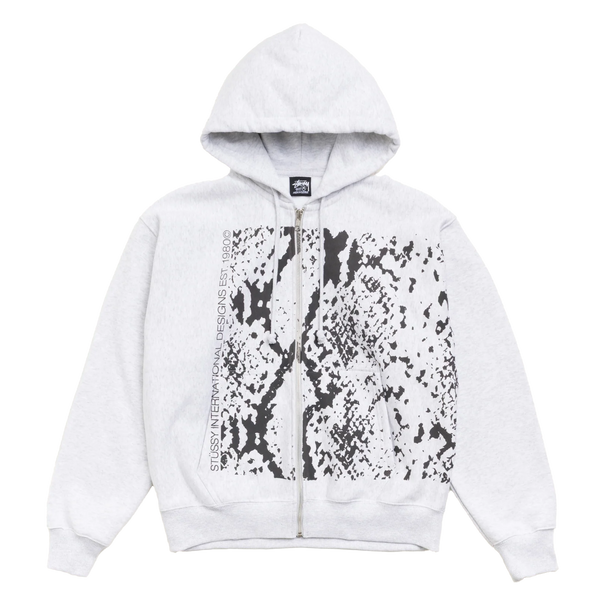 STUSSY - Snakeskin Zip Hoodie - (Ash Heather)