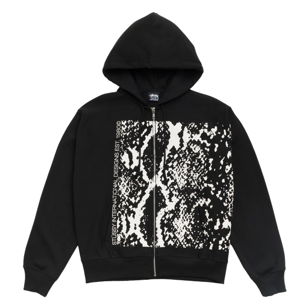 STUSSY - Snakeskin Zip Hoodie - (Black)