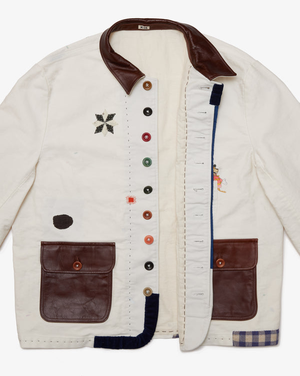 KHOKI - Vintage-Finished Work Jacket - (White)
