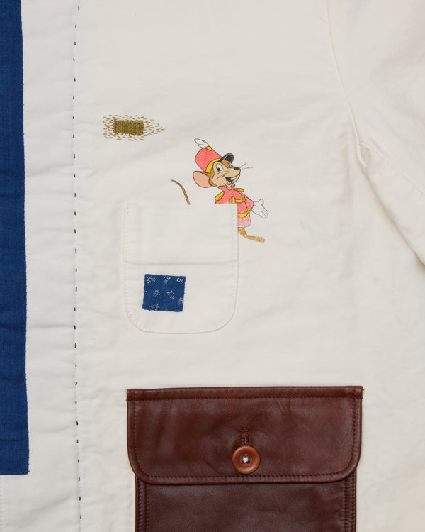 KHOKI - Vintage-Finished Work Jacket - (White)