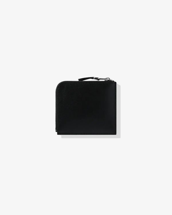 CDG WALLET - Silver Eyelet L Zip Wallet - (Black)