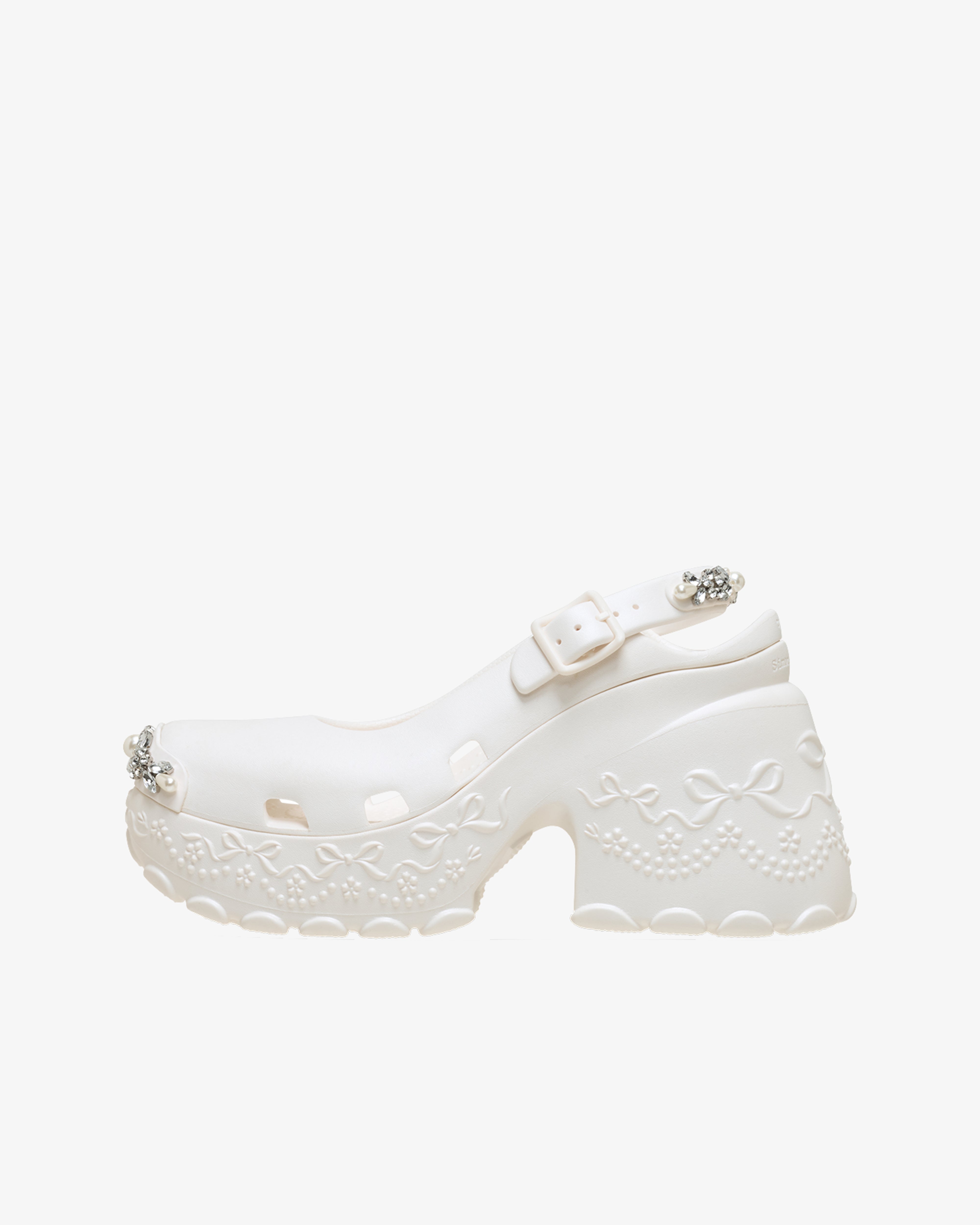 SIMONE ROCHA X CROCS: SR X Crocs Ballerina Platform (White) | DSMG