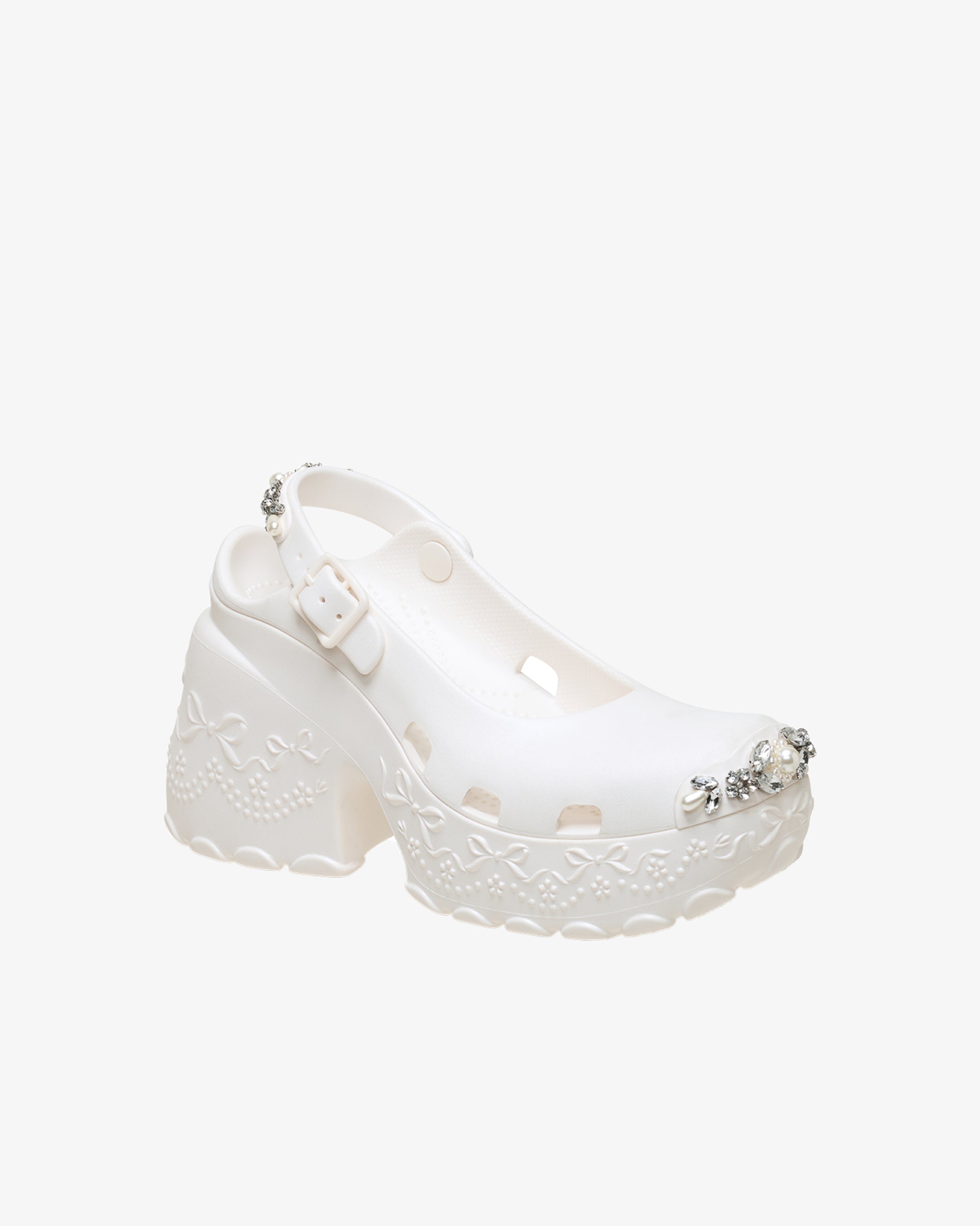 SIMONE ROCHA X CROCS: SR X Crocs Ballerina Platform (White) | DSMG E-SHOP