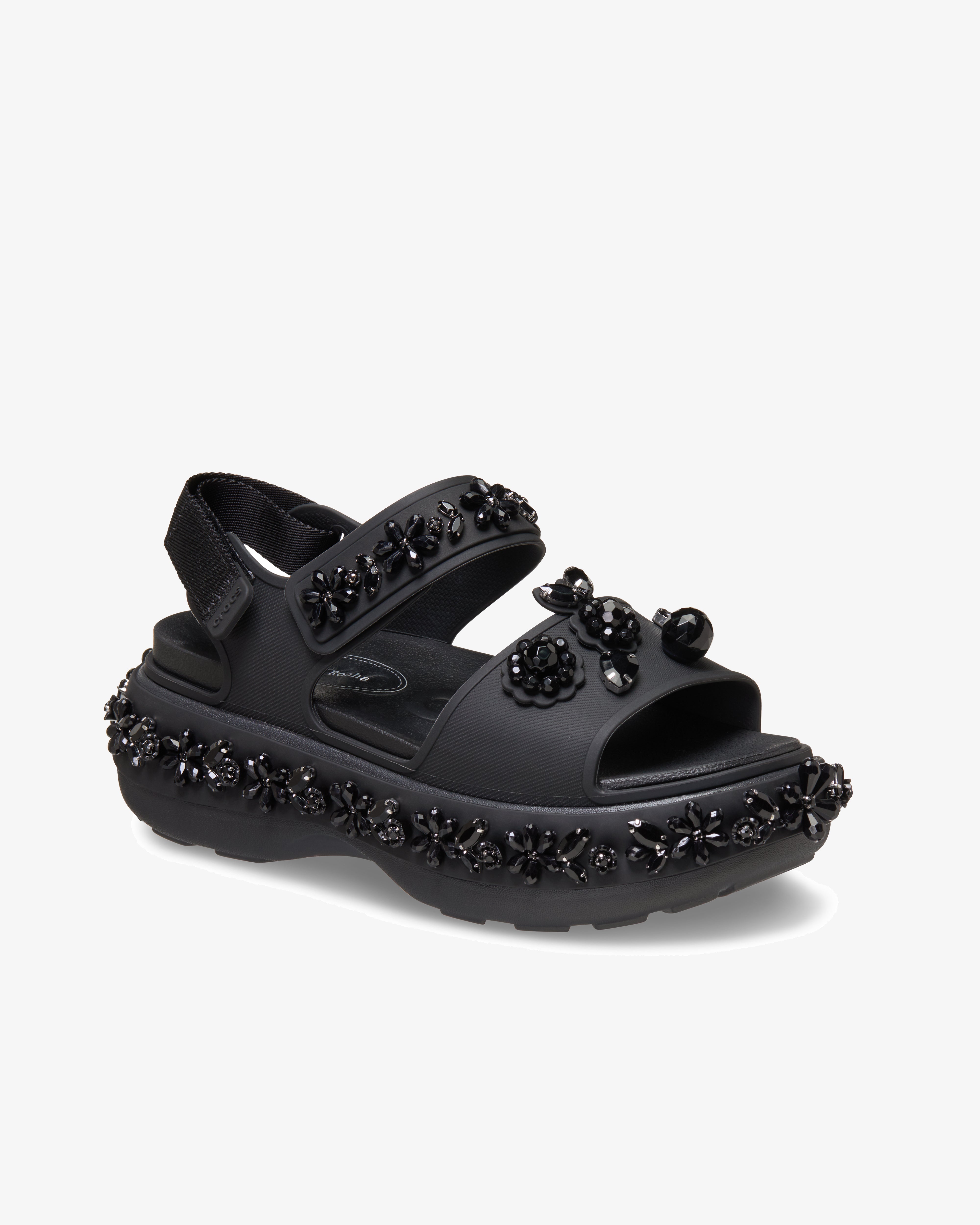 スタッズ　レザー　ブラックサンダル rocha simone Simone サイズ:UK8(26.5cm位 黒 Rocha（シモーネロシャ）サンダル 靴