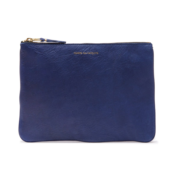CDG WALLET - Washed Pouch Large - (Navy)