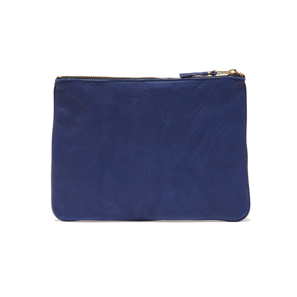 CDG WALLET - Washed Pouch Large - (Navy)