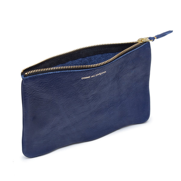 CDG WALLET - Washed Pouch Large - (Navy)