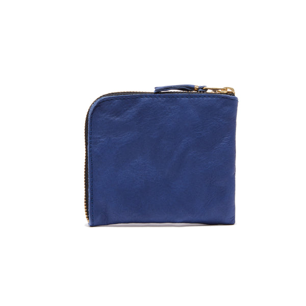 CDG WALLET - Washed L Zip Wallet - (Navy)