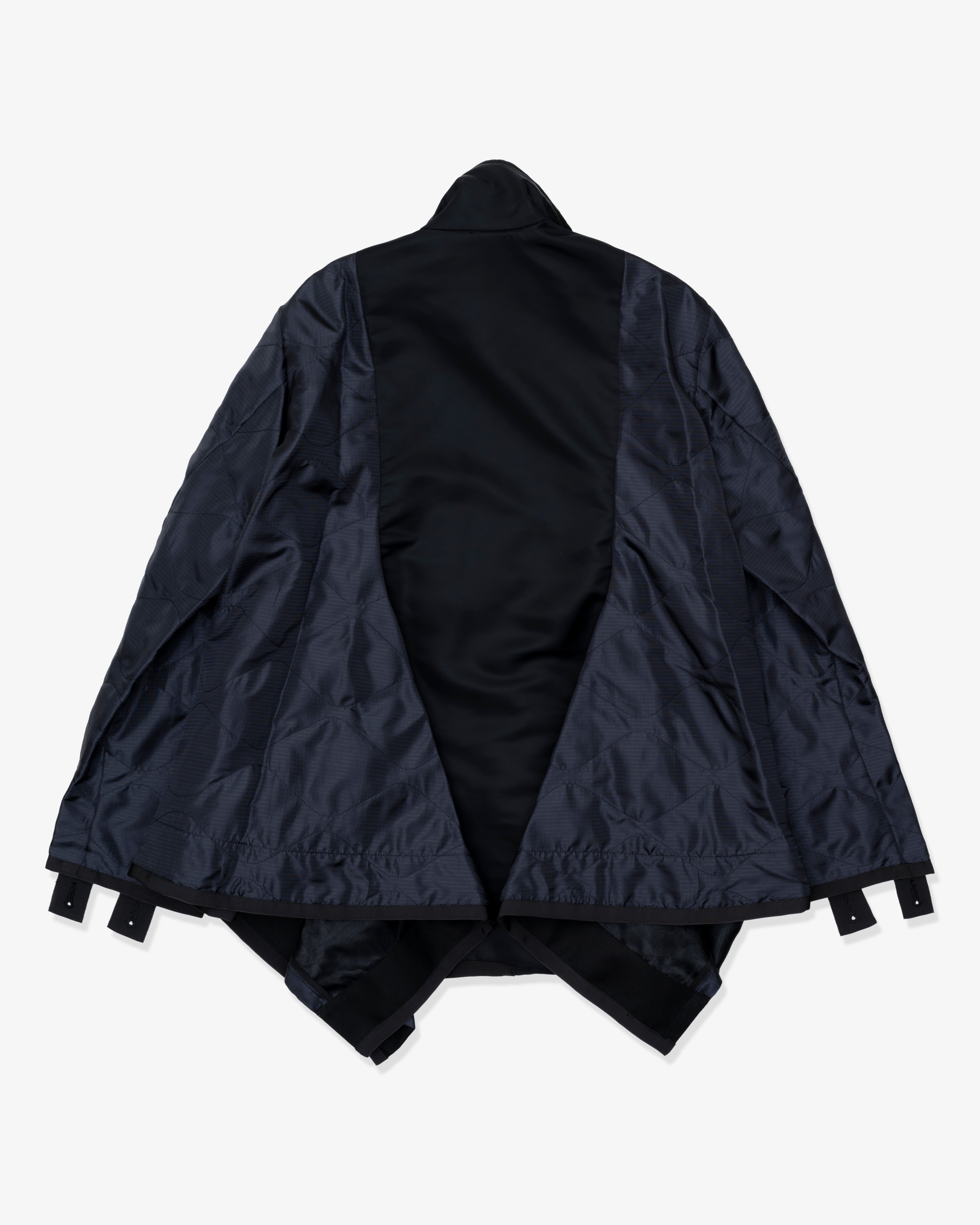 SACAI: Women's Nylon Twill Mix Coat (Black) | DSMG E-SHOP