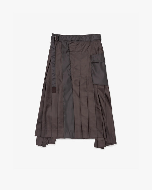SACAI - Women's Nylon Twill Mix Skirt - (Brown)