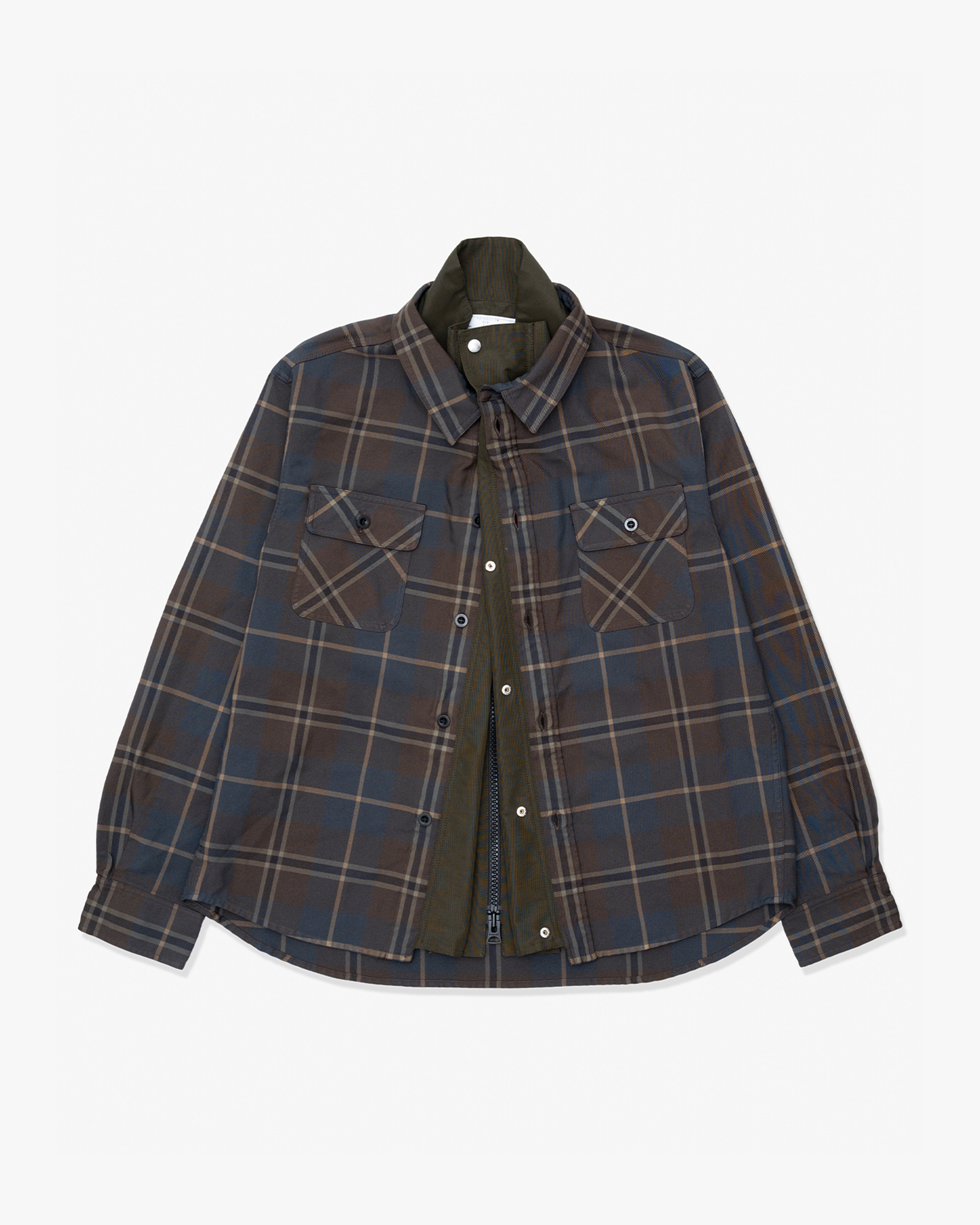 トップス sacai 25SS Plaid Print Shirt Sacai】Plaid Print Shirt サイズ3【25SS】 SACAI - Men's Plaid Shirt