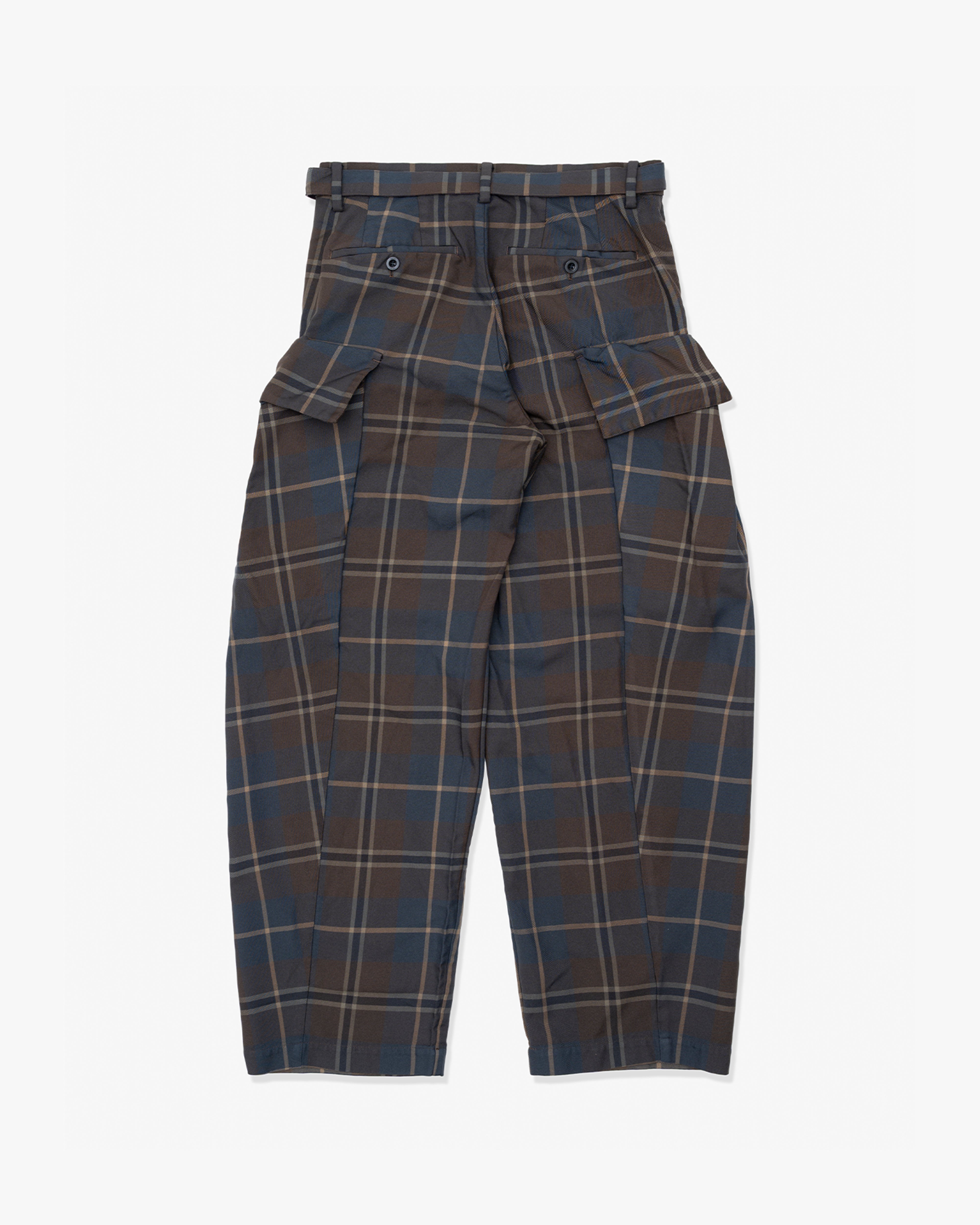 パンツ sacai 25-03824M Plaid Pants SACAI: Men's Plaid Pants (Brown x Blue) | DSMG E-SHOP