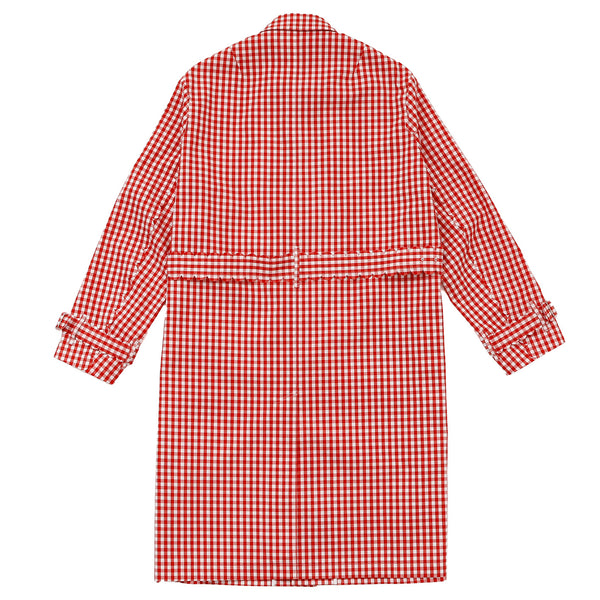 TSTS - Speech Bubbles Belted Car Coat - (Red And Pink Gingham)
