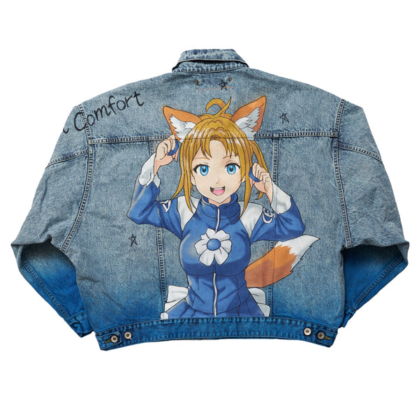 DOUBLET - Anime Hand-Painting Denim Jack - (Blue)1