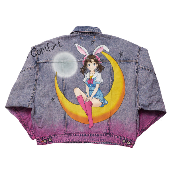 DOUBLET - Anime Hand-Painting Denim Jack - (Pink)1