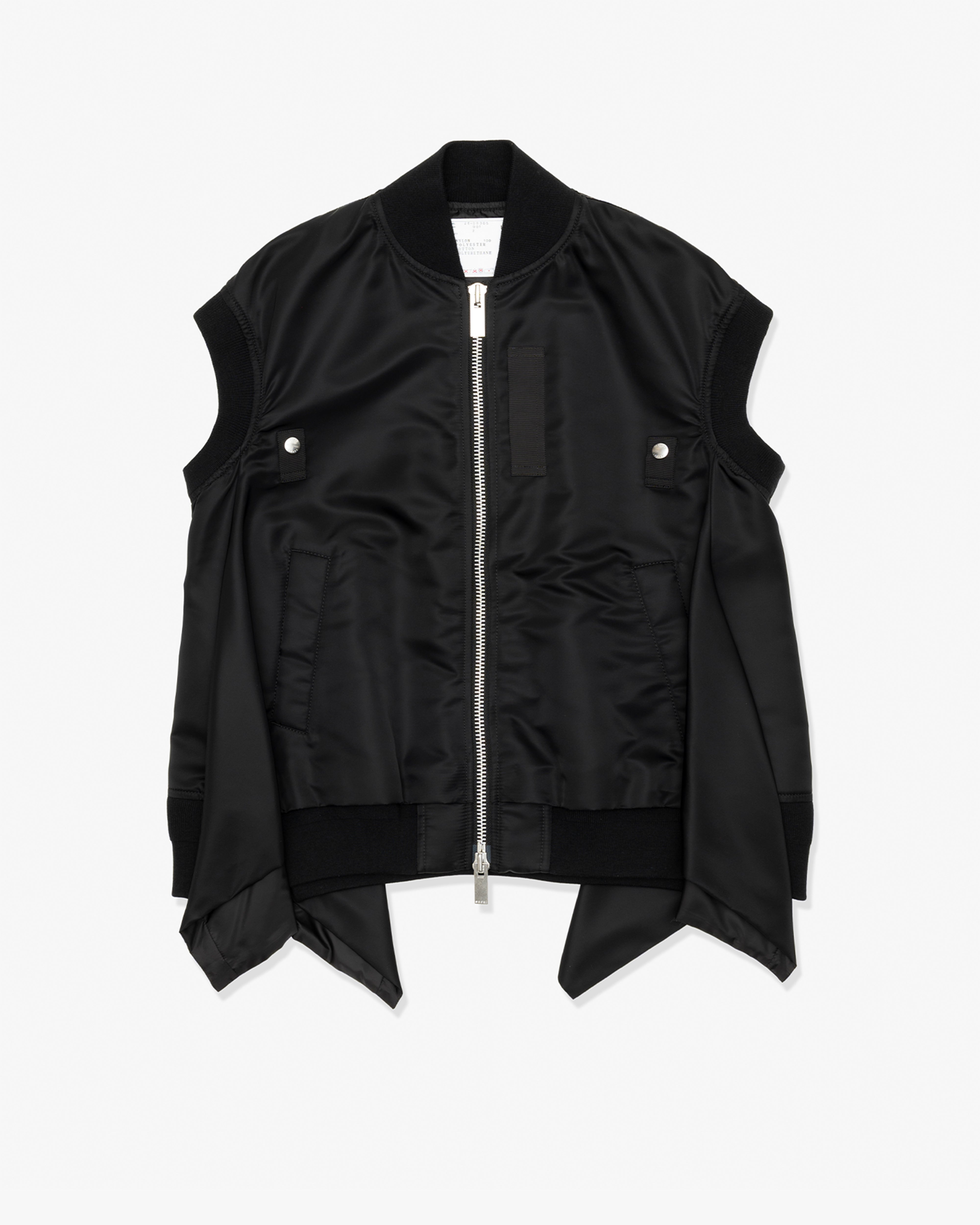 SACAI: Nylon Twill Vest (Black) | DSMG E-SHOP