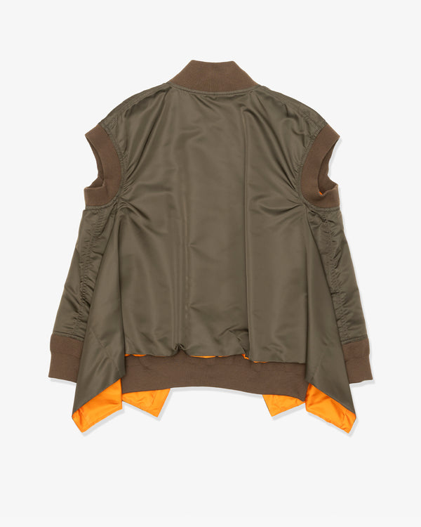 SACAI - Nylon Twill Vest - (D/Khaki)